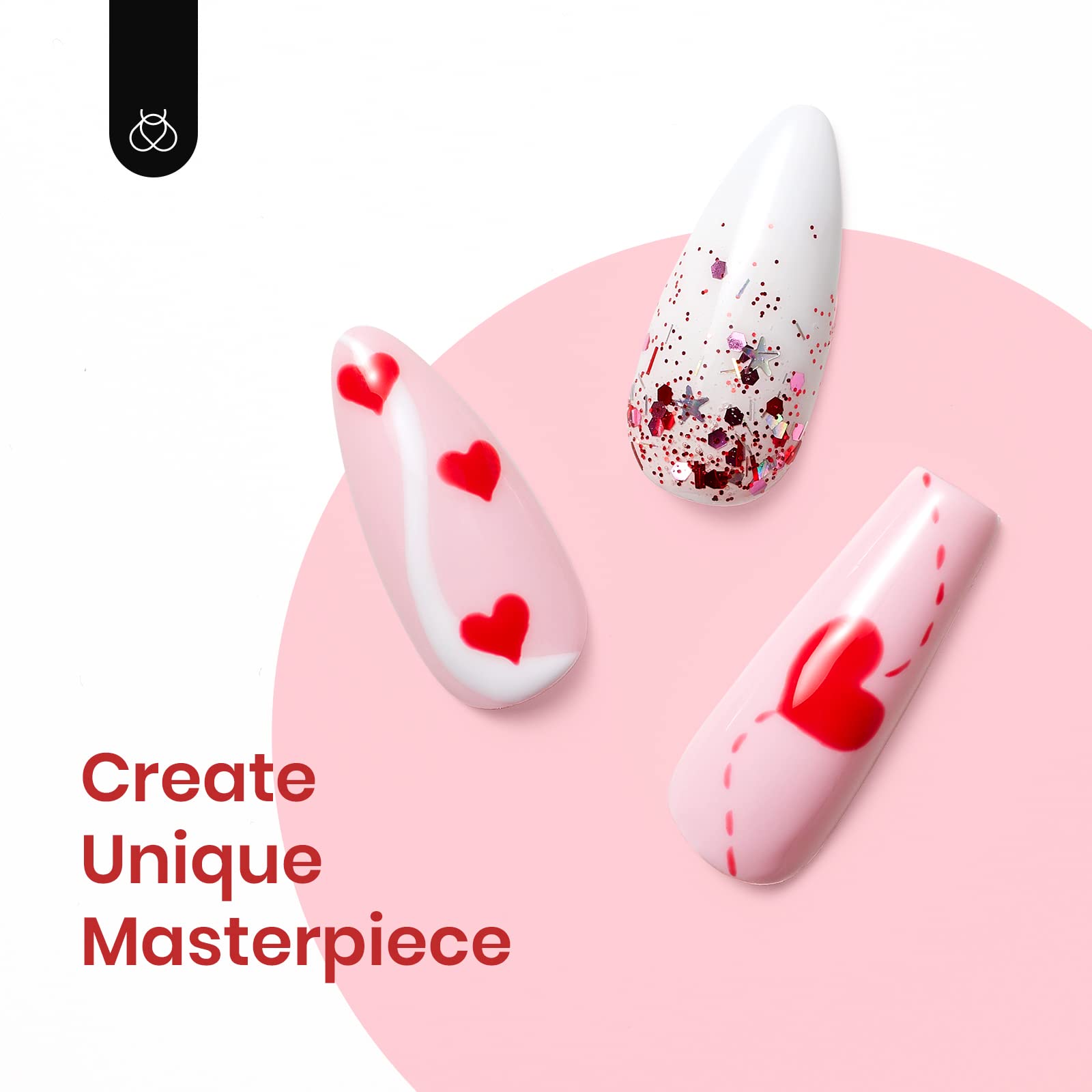 Beetles esmalte gel rosa con purpurina para destellos sutiles