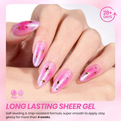 Beetles gel rosa Curado con UV/LED, secado rápido y uniforme