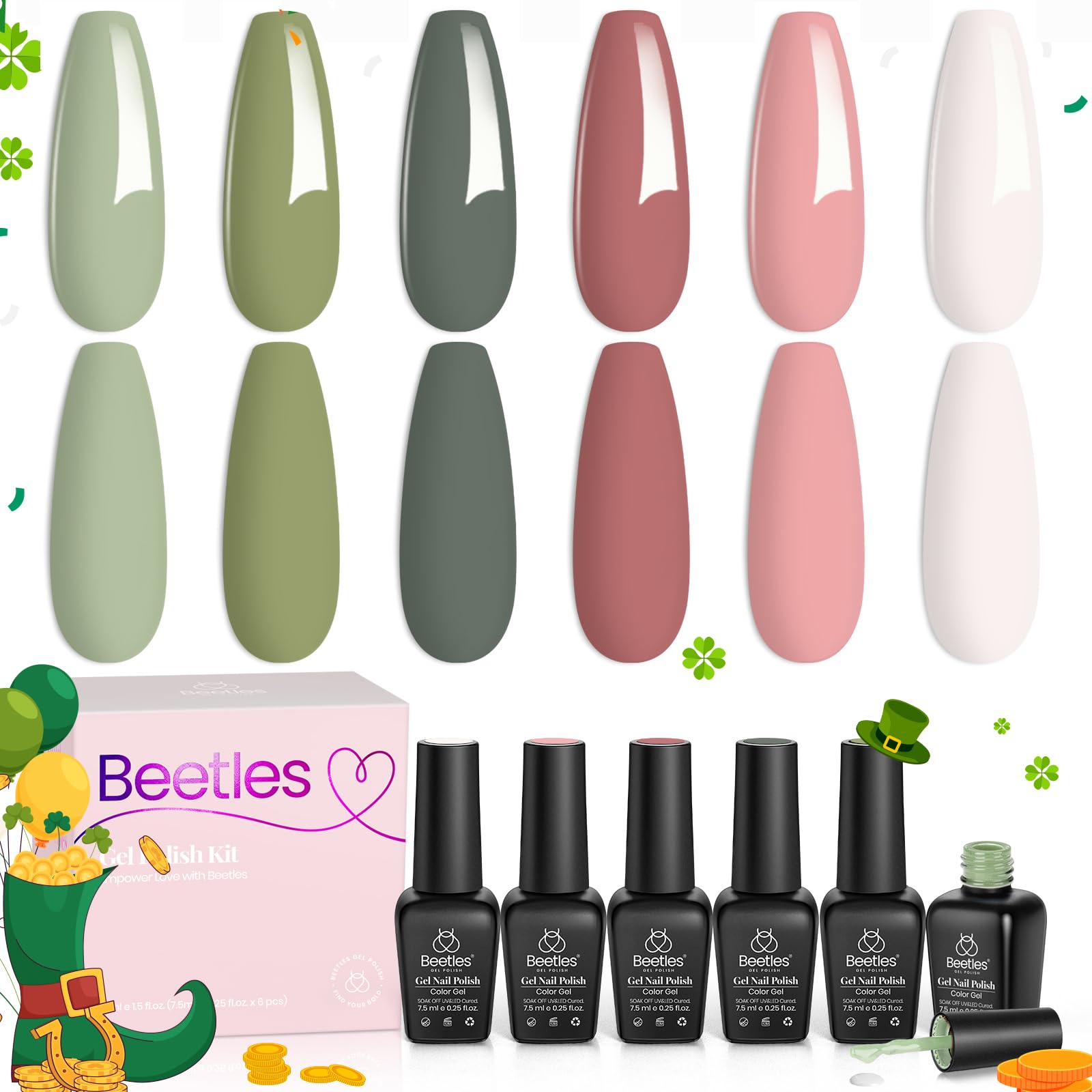 Beetles Gel Polish Set Primavera, caja-regalo elegante para uñas y looks diarios.