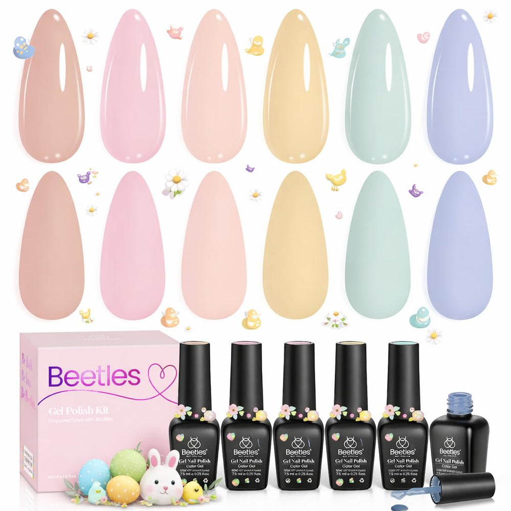 Beetles Gel Polish Soft Echo, caja del set, estilo pastel para manicuras elegantes