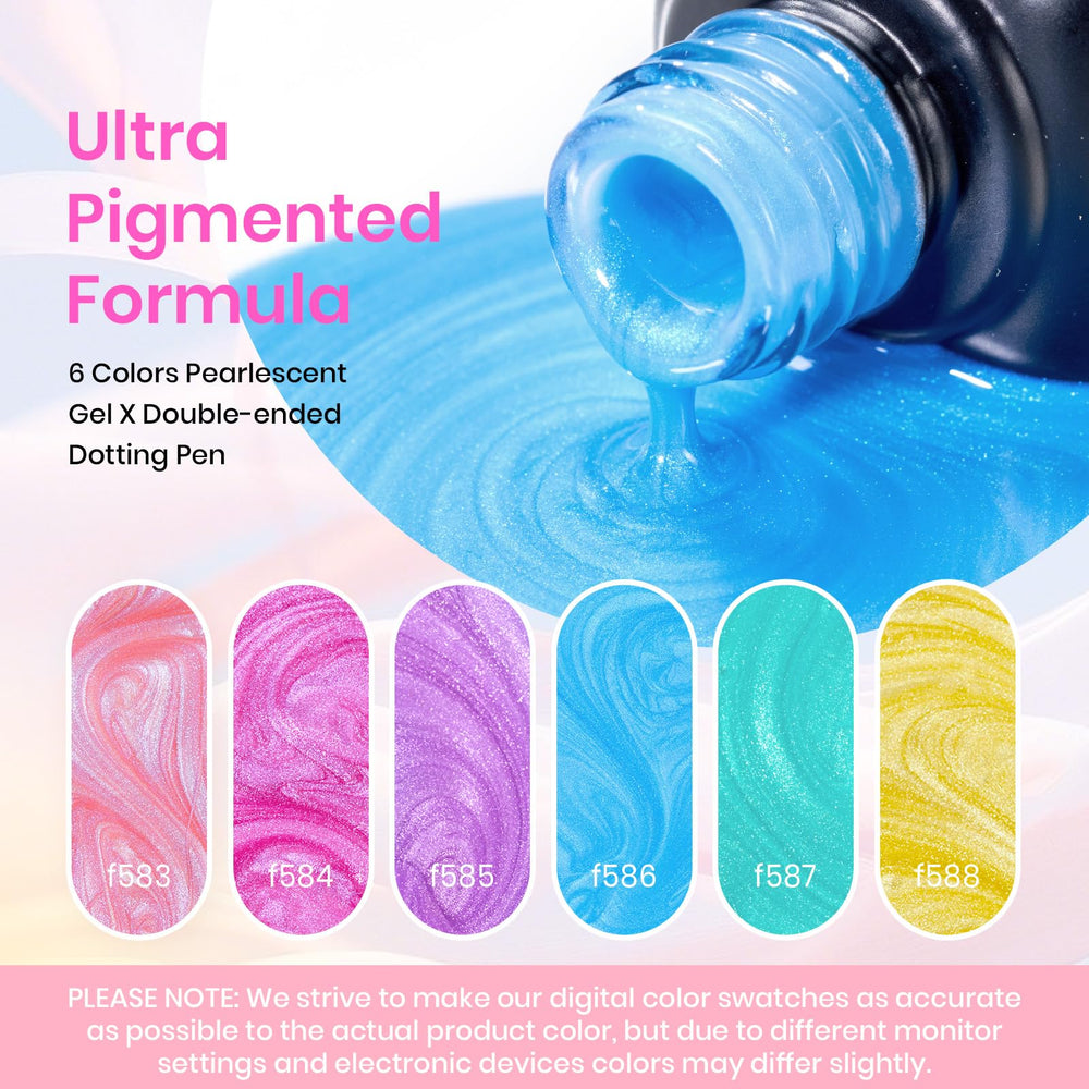 Beetles gel con remolino sirena para uñas, efecto iridiscente suave