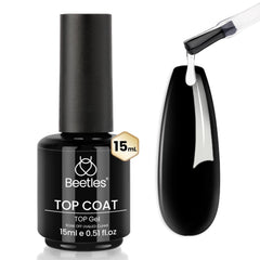 Beetles Gel Top Coat bottle with high-gloss finish for gel nails