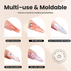 Beetles Gel Uñas blanco builder 30 g ofrece cobertura sólida.