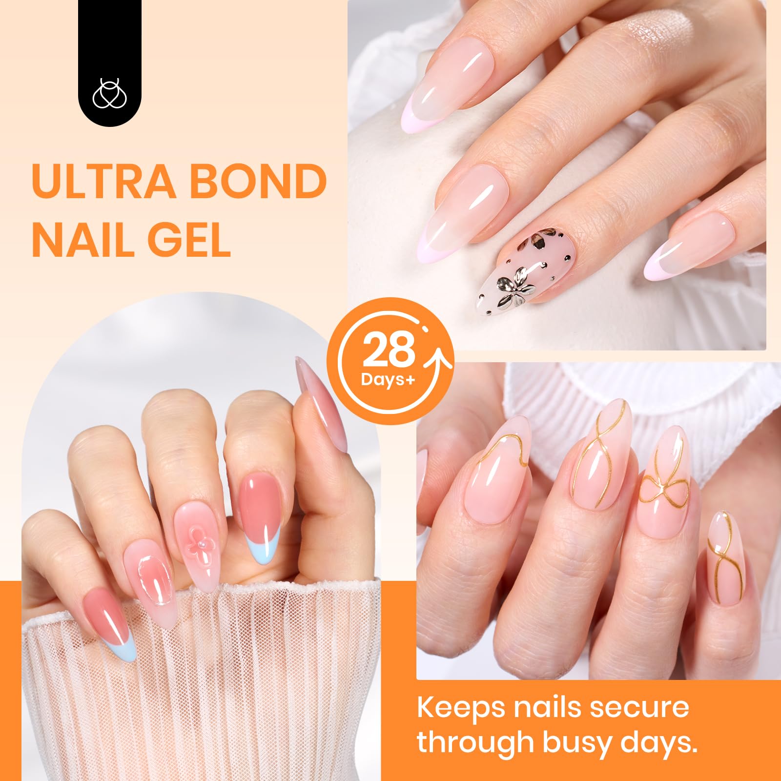 Beetles Gel facilita cura UV con aplicación manos libres.