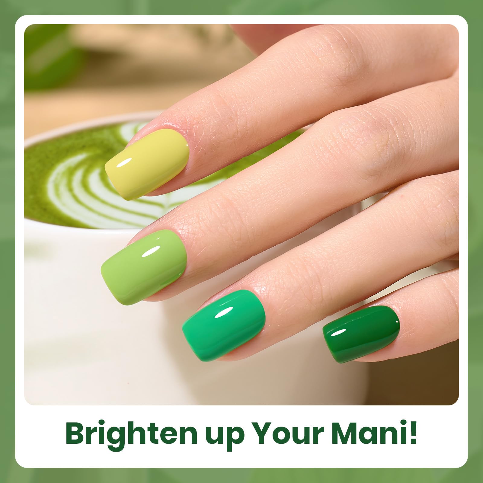 Beetles Verde Gel – acabado con base y capa superior para mayor durabilidad.