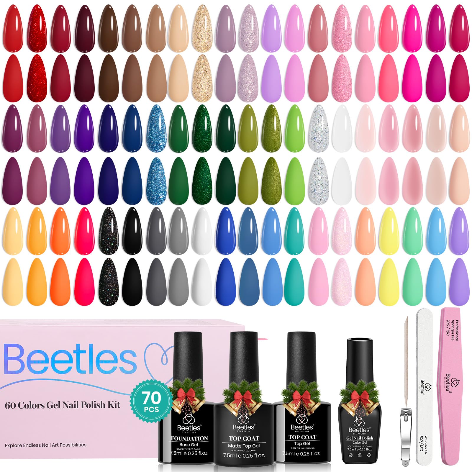 Beetles gel nail polish set packaged as a thoughtful gift