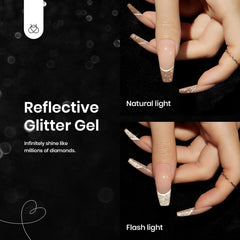 Beetles Glitter Gel Nail Polish color c314: efecto holográfico para fiestas.