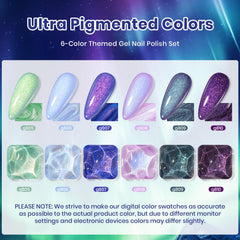 Beetles Glitter Gel Polish Kaleido Galaxy, arte de uñas destacado con colores vibrantes