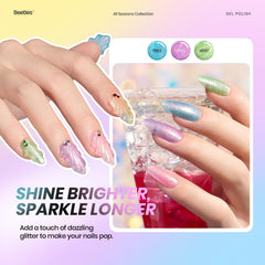 Beetles Glitter Shell gel polish adds sparkle for party-ready nails.