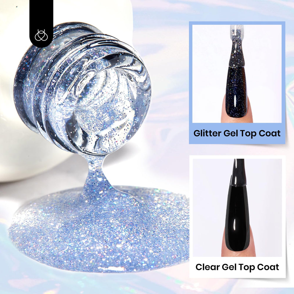 Beetles Glitter Top Coat prolongs wear and resists chipping