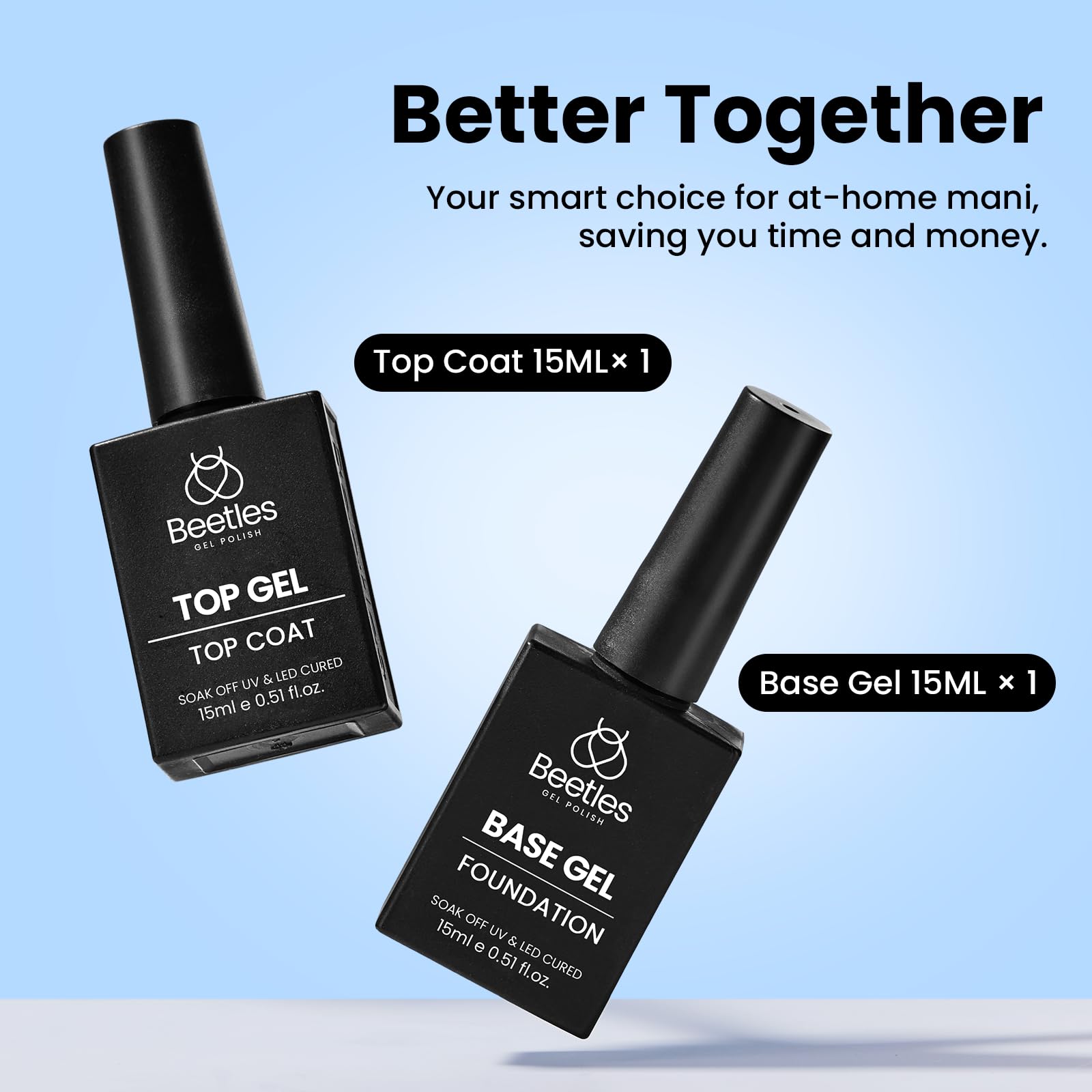 Beetles Glossy Top Coat Finish highlights shine and protection.