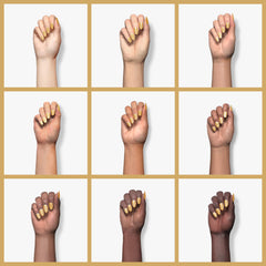 Beetles Gold Gel Polish application demonstrates smooth glide on nails.