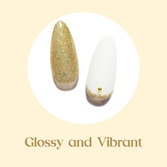 Beetles Gold Gel Polish champagne gold glitter cap close-up highlights metallic shimmer.