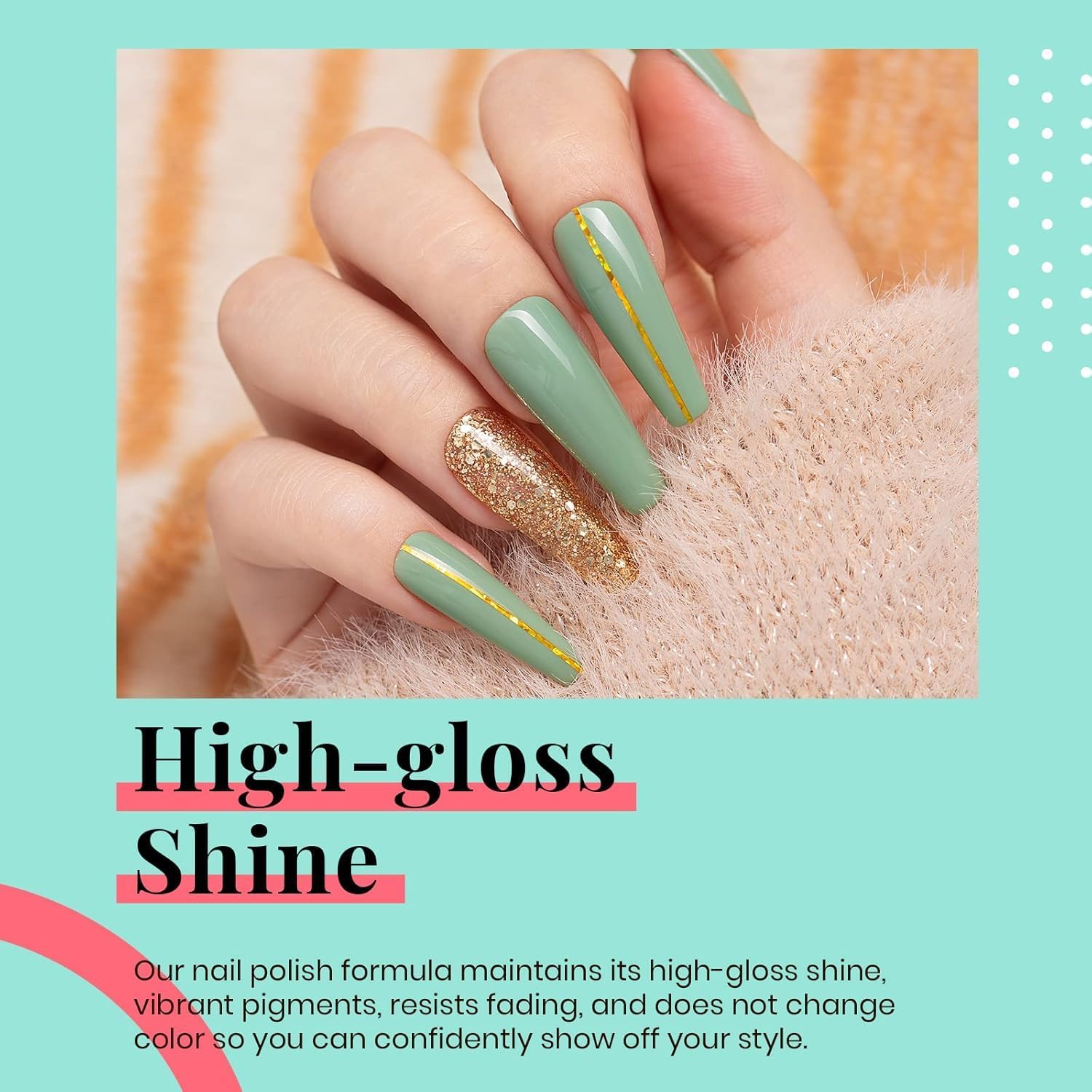 Beetles Green Gel Polish 28+ days wear on nails