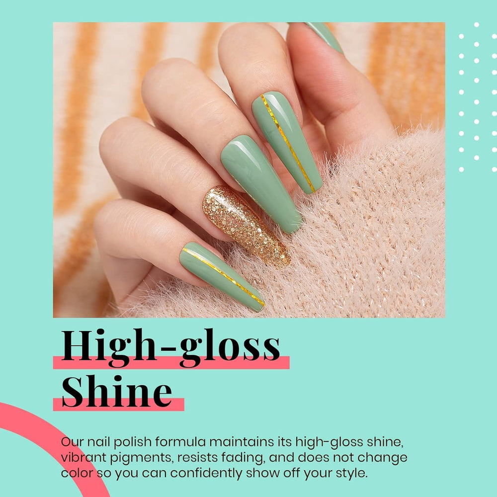 Beetles Green Gel Polish 28+ days wear on nails
