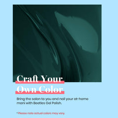 Beetles Emma Emerald gel polish swatch with brush stroke for smooth application.