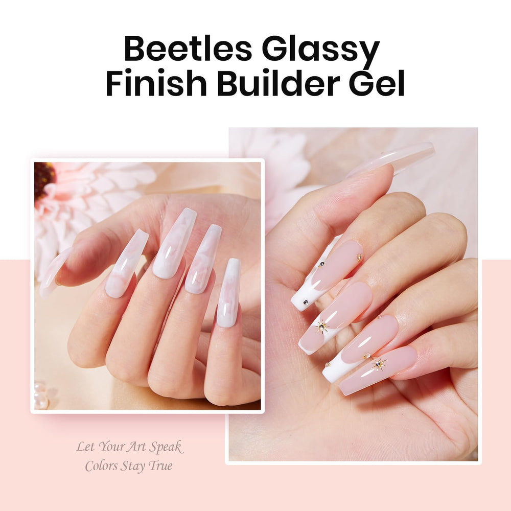 Beetles Hard Gel base and top coat for durable shine.