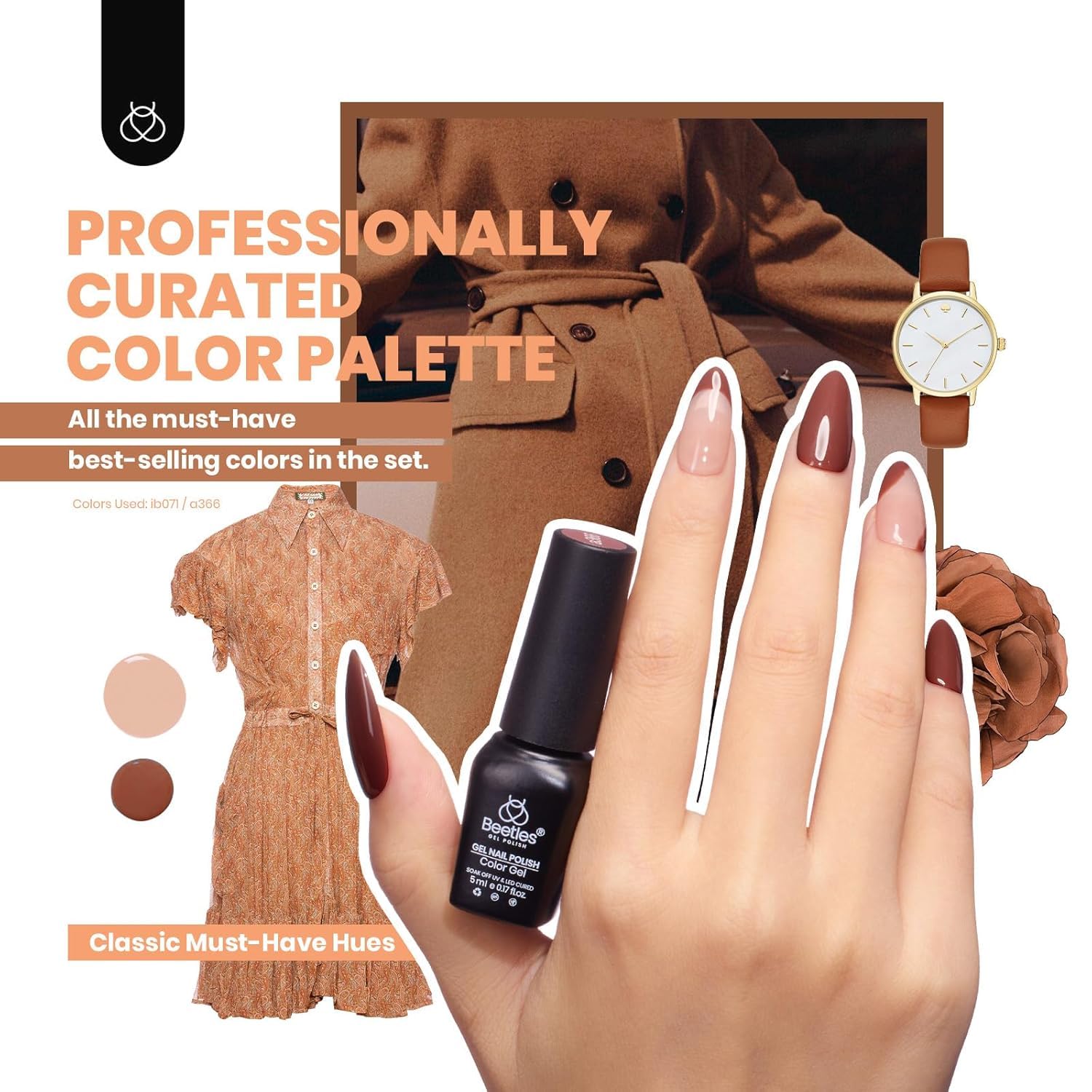 Beetles holographic glitter top coat adds shimmering accents.