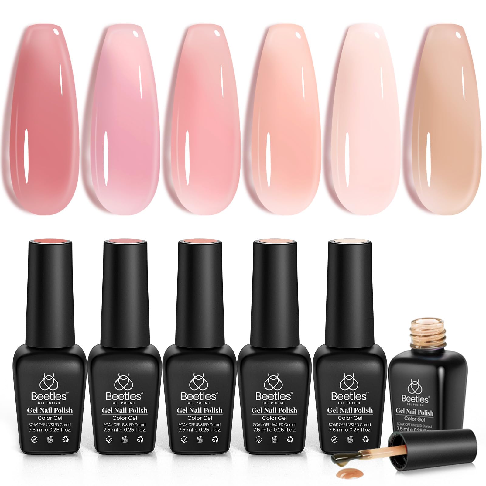 Beetles Jelly Gel Esmalte para uñas, aplicación fácil para manicura rápida.