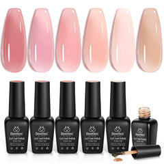 Beetles Jelly Gel Esmalte para uñas en rosa nude traslúcido, acabado suave.