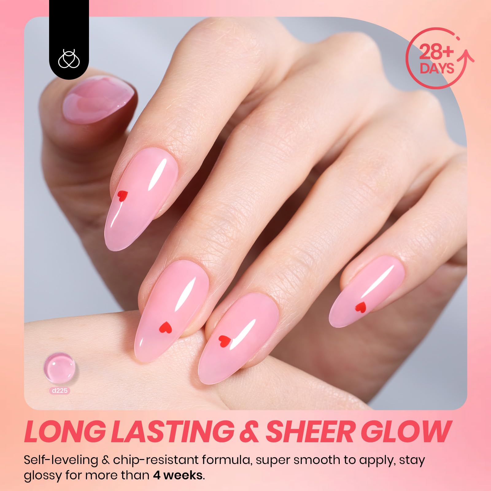Translúcido con glitter para uñas modernas de Beetles Jelly Gel