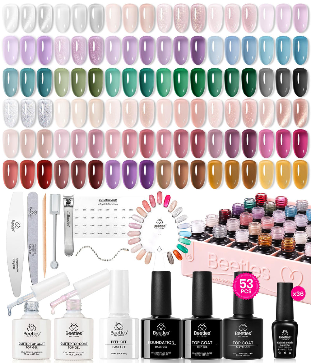Beetles Jelly Gel Nail Polish Set colors assortment for vibrant at-home manicure