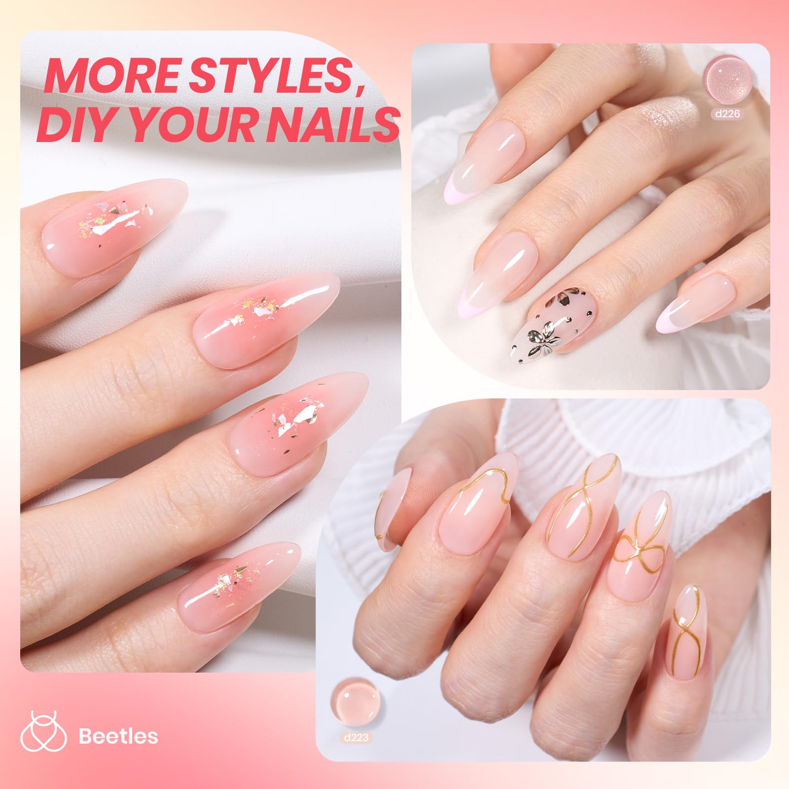 Aplicación suave con Beetles Jelly Gel para uso diario