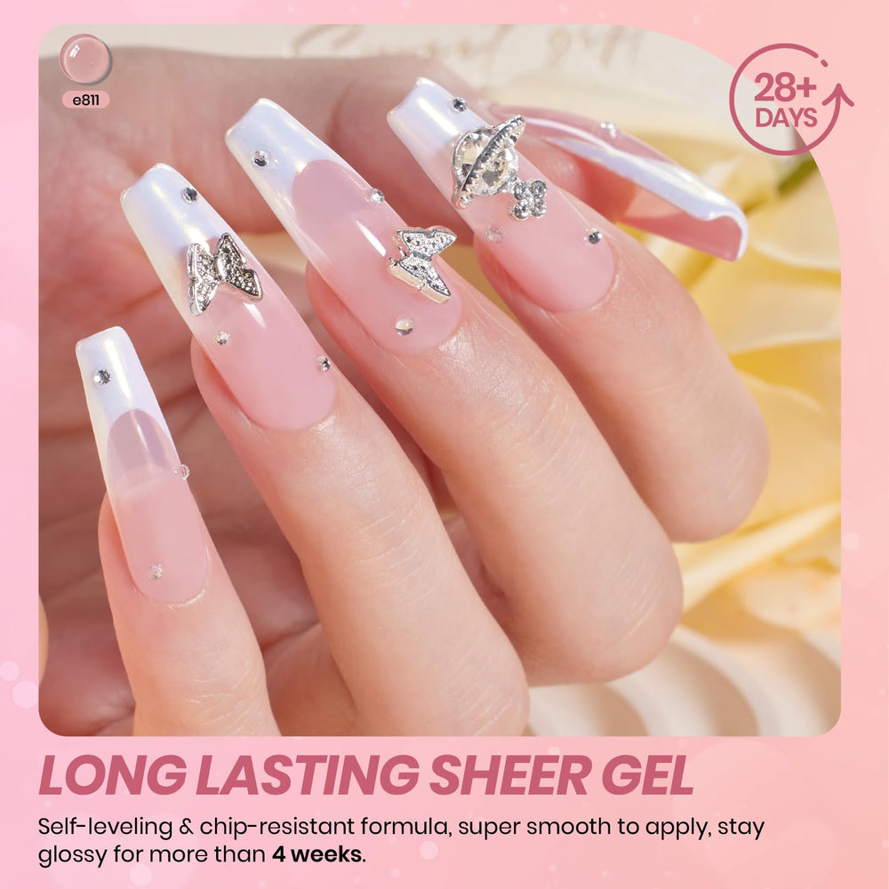 Beetles Jelly Gel Polish, tono natural, look limpio para uso diario