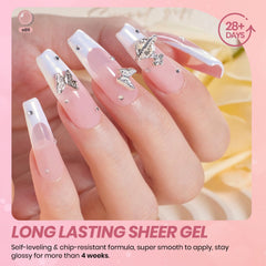 Beetles Jelly Gel Polish, tono natural, look limpio para uso diario