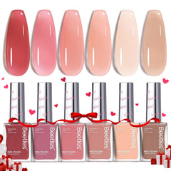 Beetles Jelly Nail Polish Set P186 six-shade bottle view for versatile color options