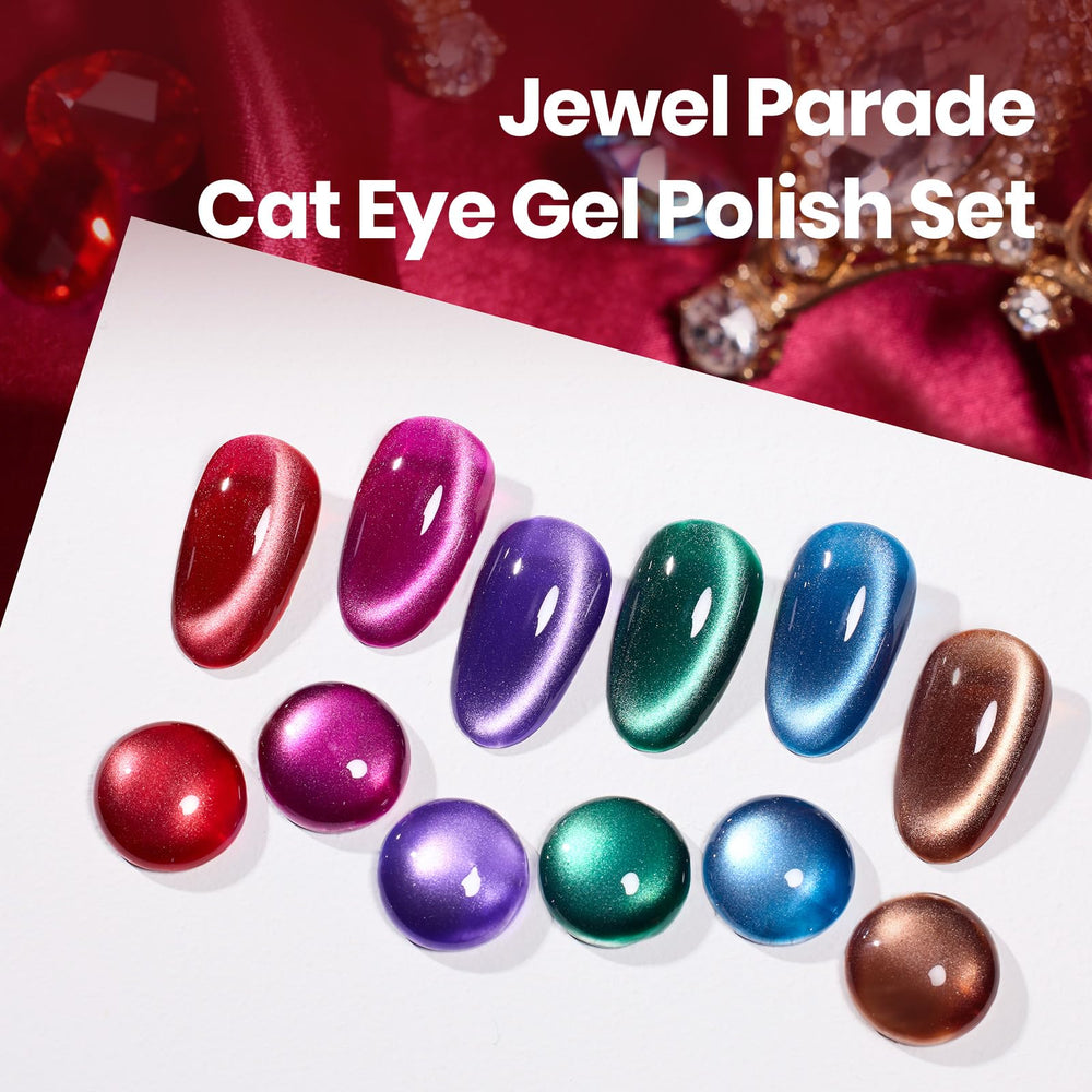 Beetles Jewel Parade ojo de gato marrón, esmalte gel con brillo caprichoso y magneto.