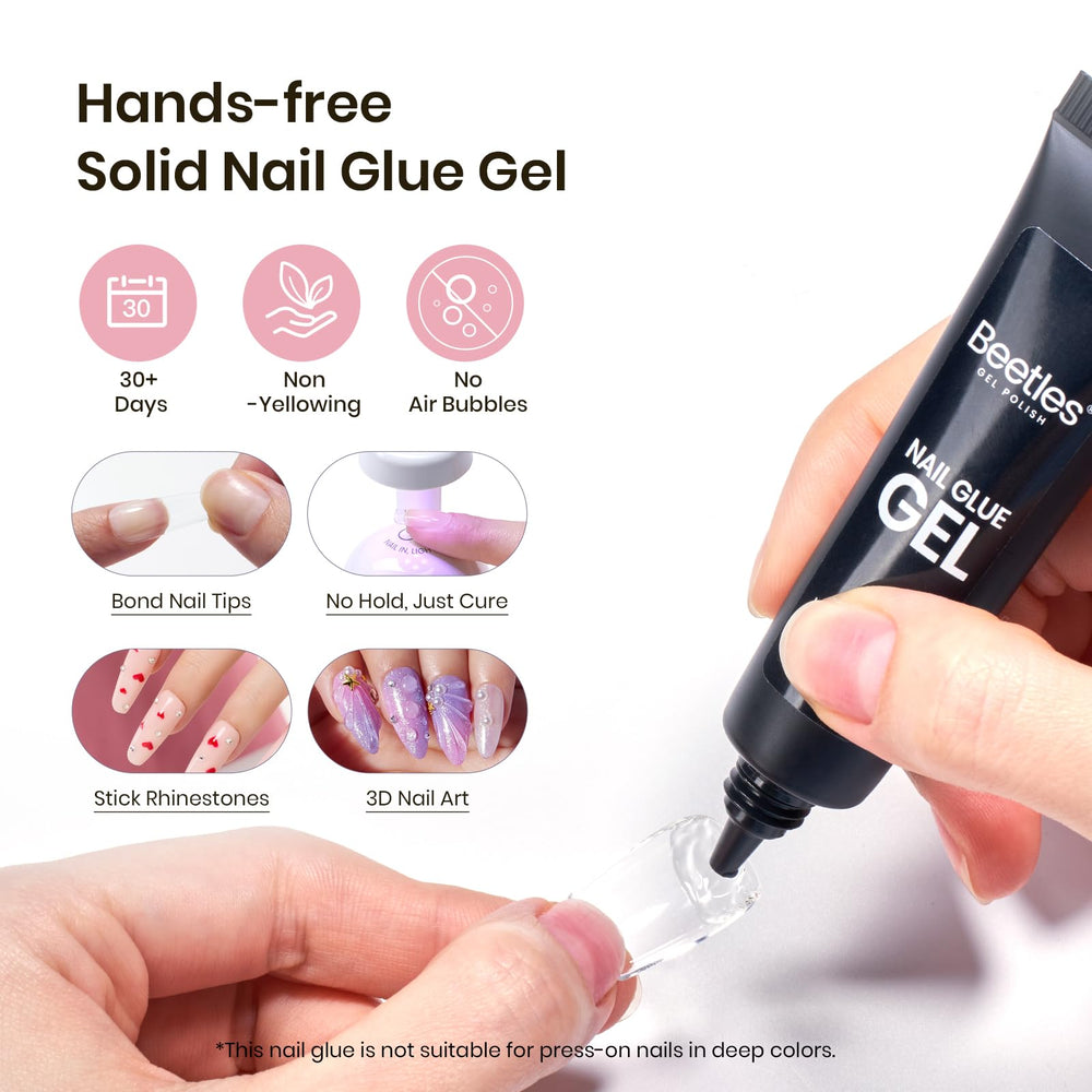 Beetles Gel Nail Kit: pegamento estable para uñas firmes.