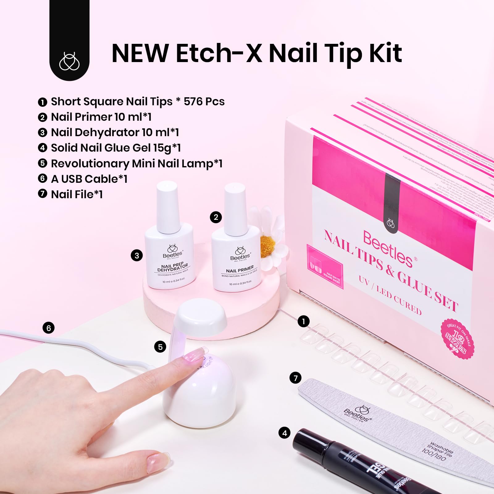 Beetles Gel Nail Kit: tapas resistentes para uso prolongado.
