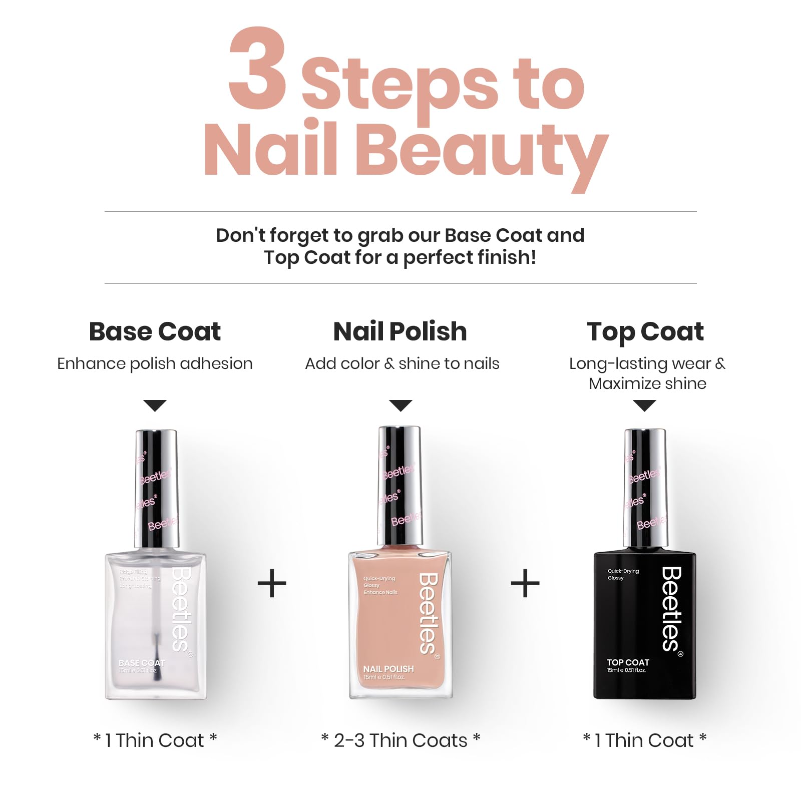 Beetles Gel Polish Nude: aplicación en salón sin lámpara UV