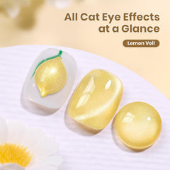 Beetles Lemon Veil Yellow Cat Eye with magnet effect enabling varied looks