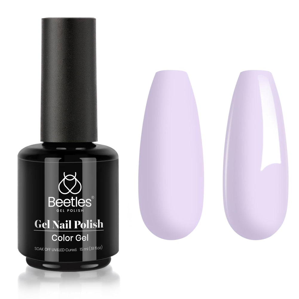 Beetles Light Purple Gel Polish bottle and swatch pair boosts salon-grade vibes at home