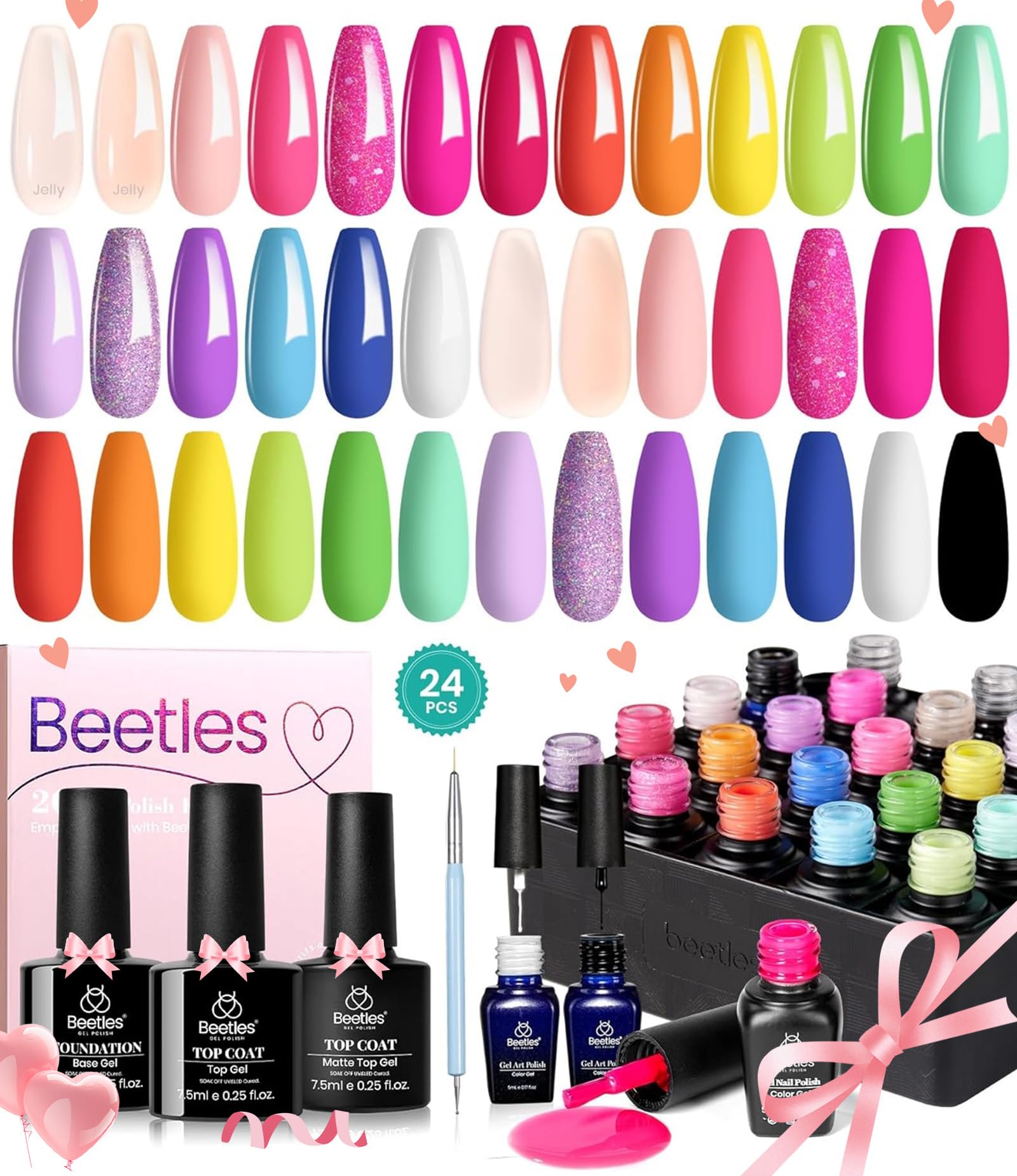 Beetles White and Black Liner Gel Pens for precise nail art lines