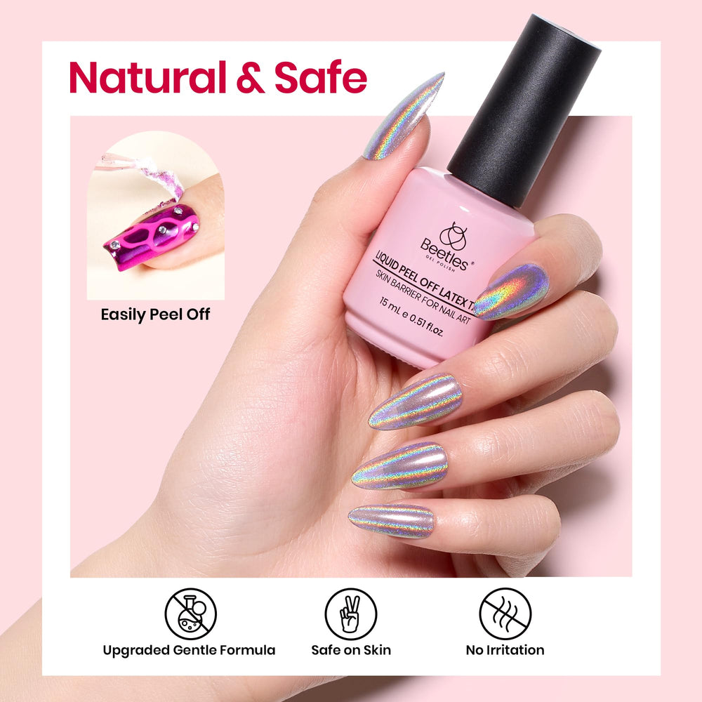 Beetles Liquid Latex dries clear for clean nail art groundwork.