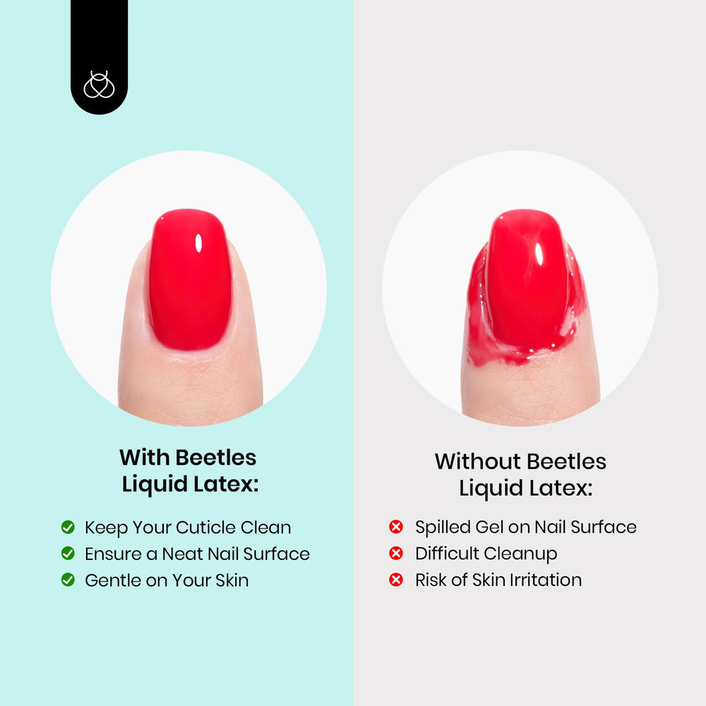 Beetles Gel Polish latex blanco crea barrera suave para capas de color