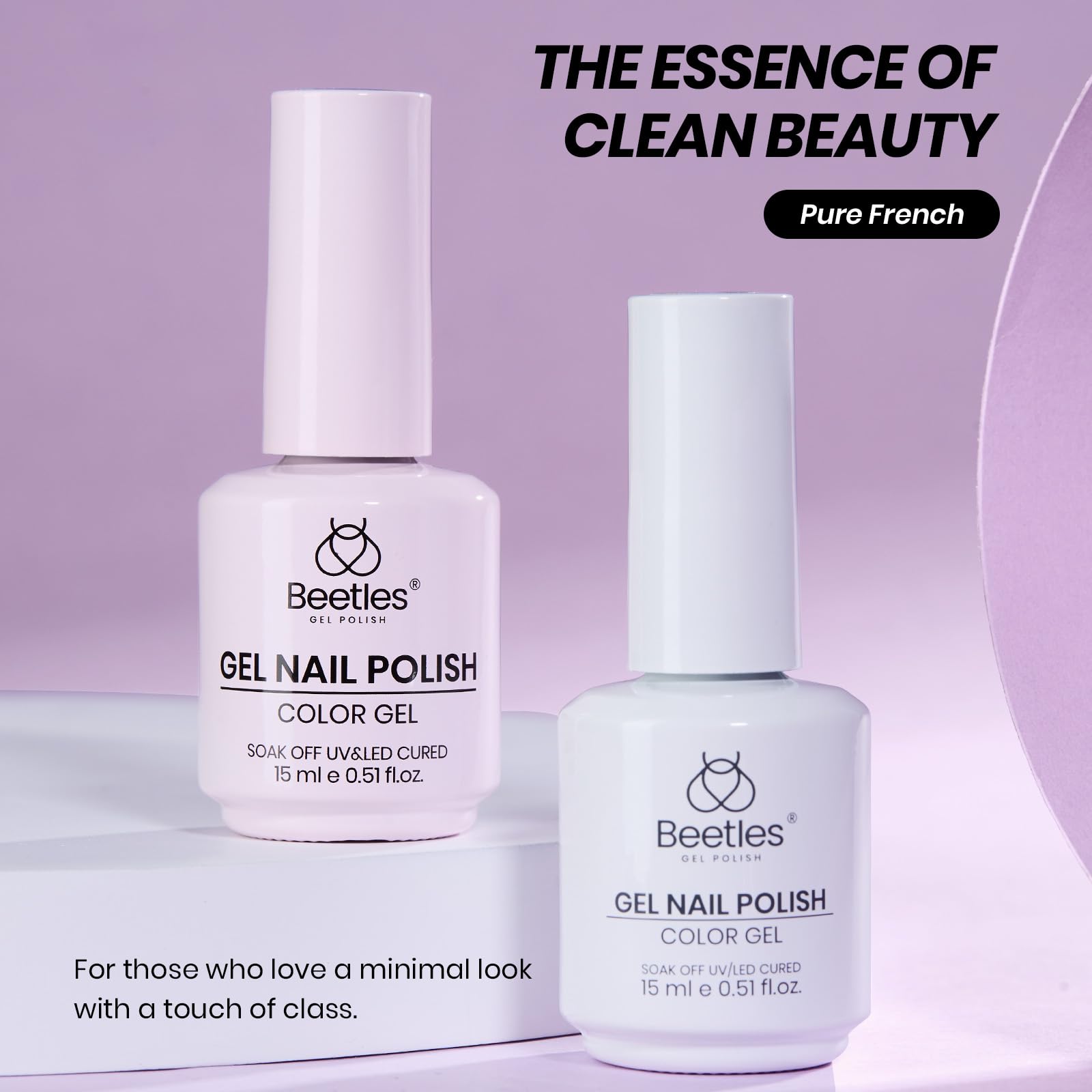 Beetles long-lasting gel polish with a glossy, mirror-like finish.