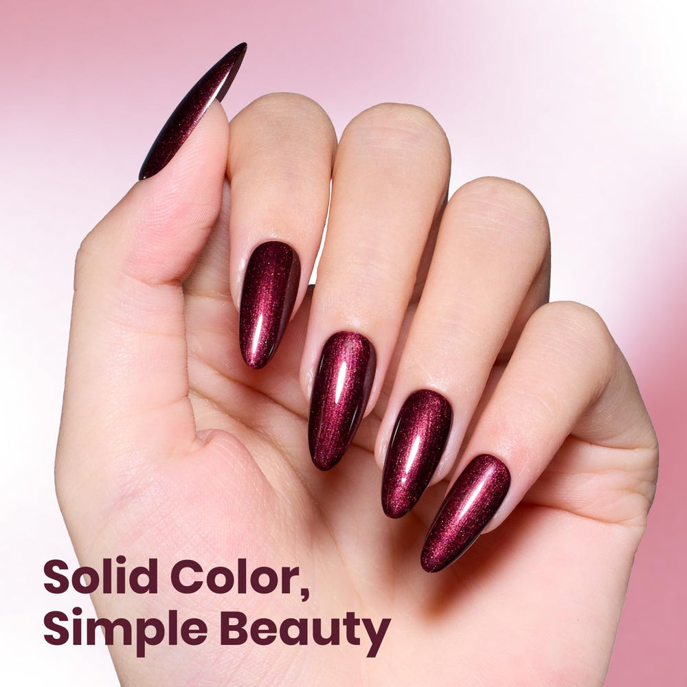 Beetles Burgundy Glitter Gel curado con LED para acabado uniforme