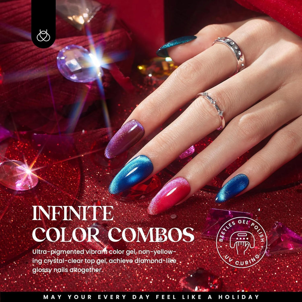 Beetles magnet pen for cat eye nail designs in action