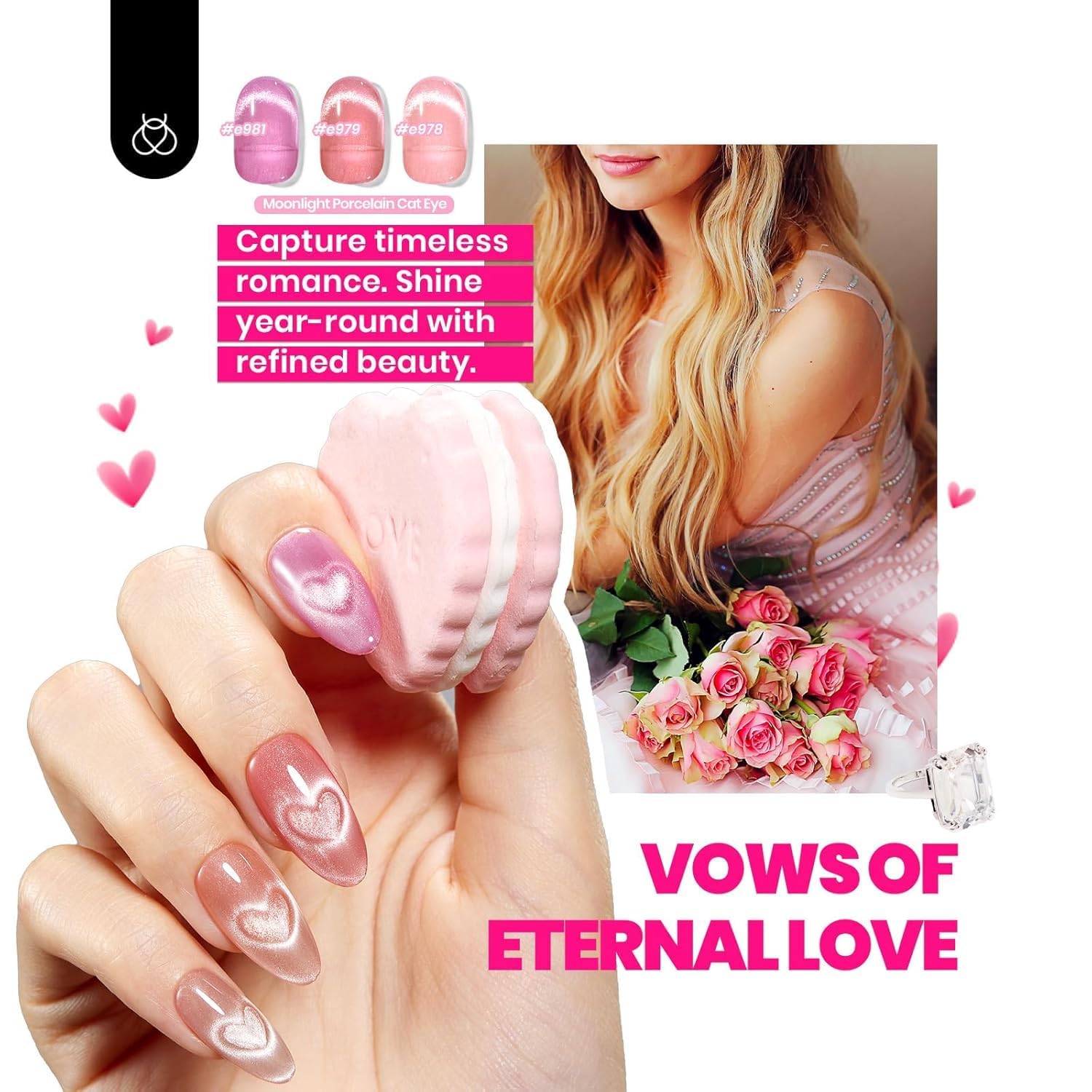 Beetles magnet creates dynamic cat eye effects for eye-catching nails.