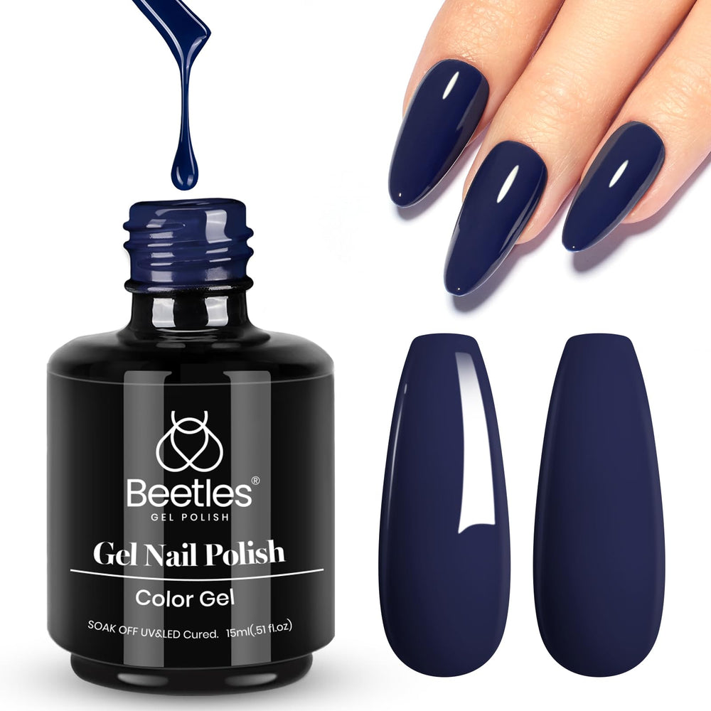 Beetles Midnight Navy Blue close-up detailed view of gel polish