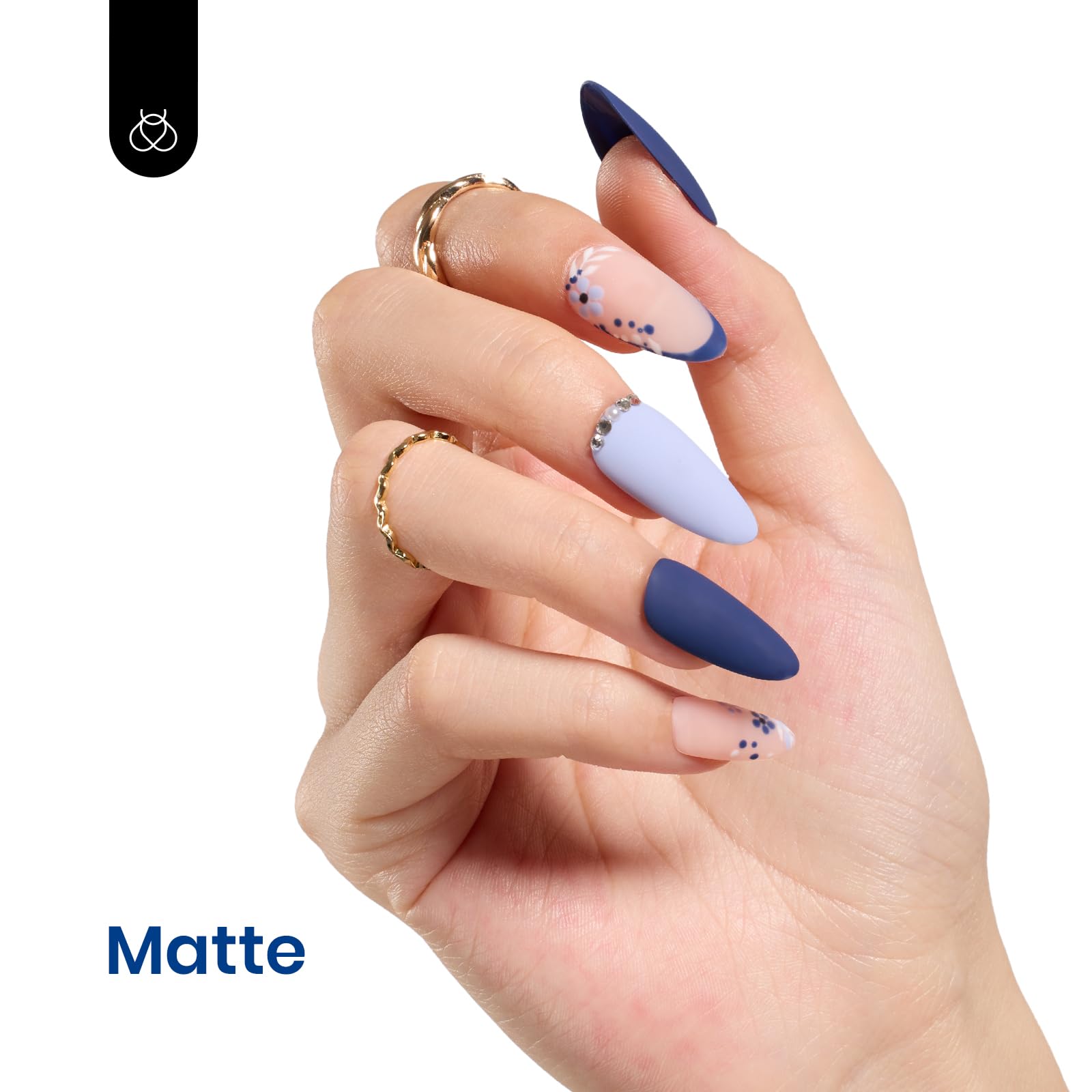 Beetles Midnight Navy Blue LED-cure note for quick, even cure