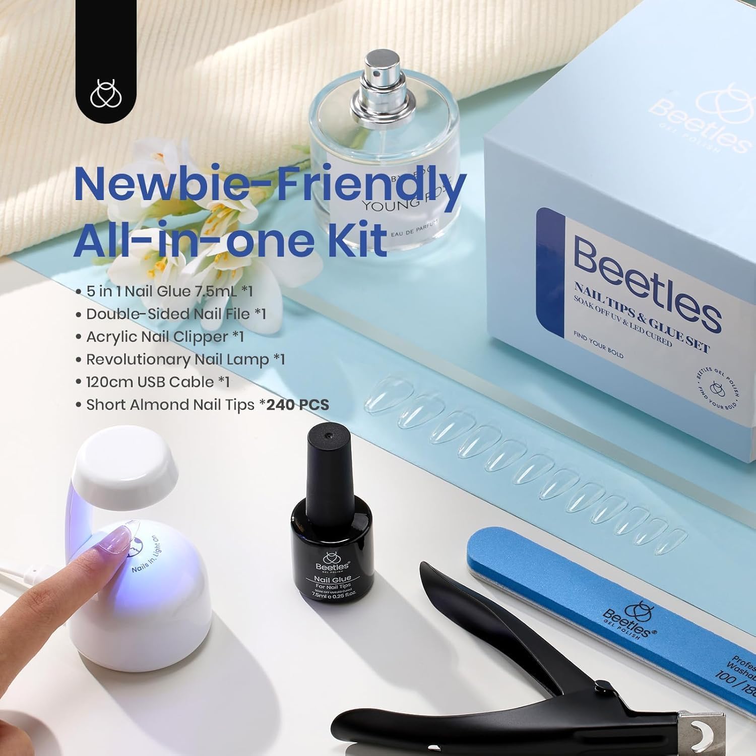 Beetles Mini UV Lamp provides quick cure for all gel polishes at home.