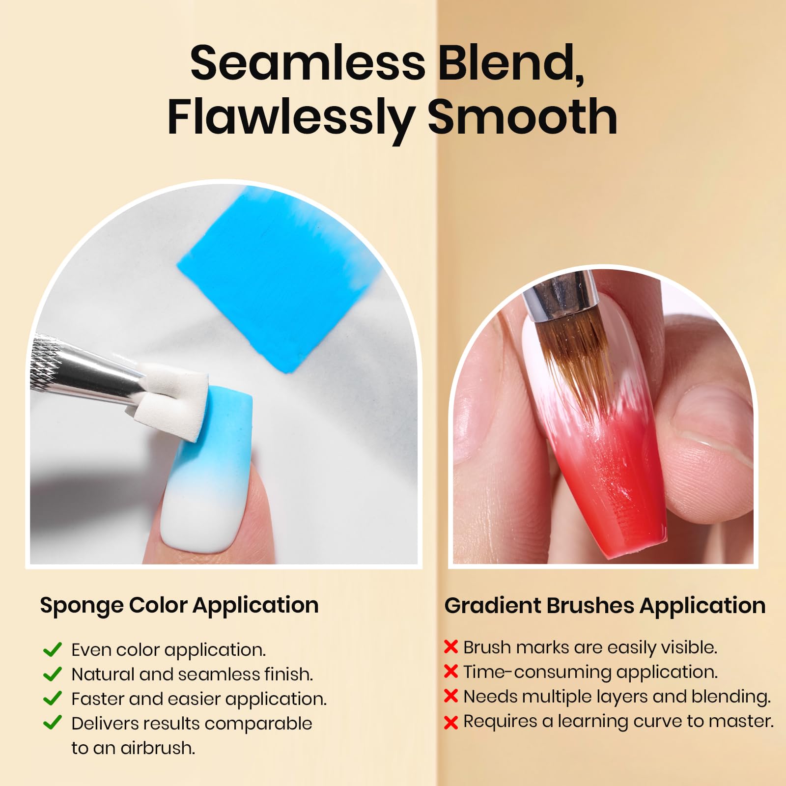 Beetles bloom nail art brushes for blooming nail effects with precision