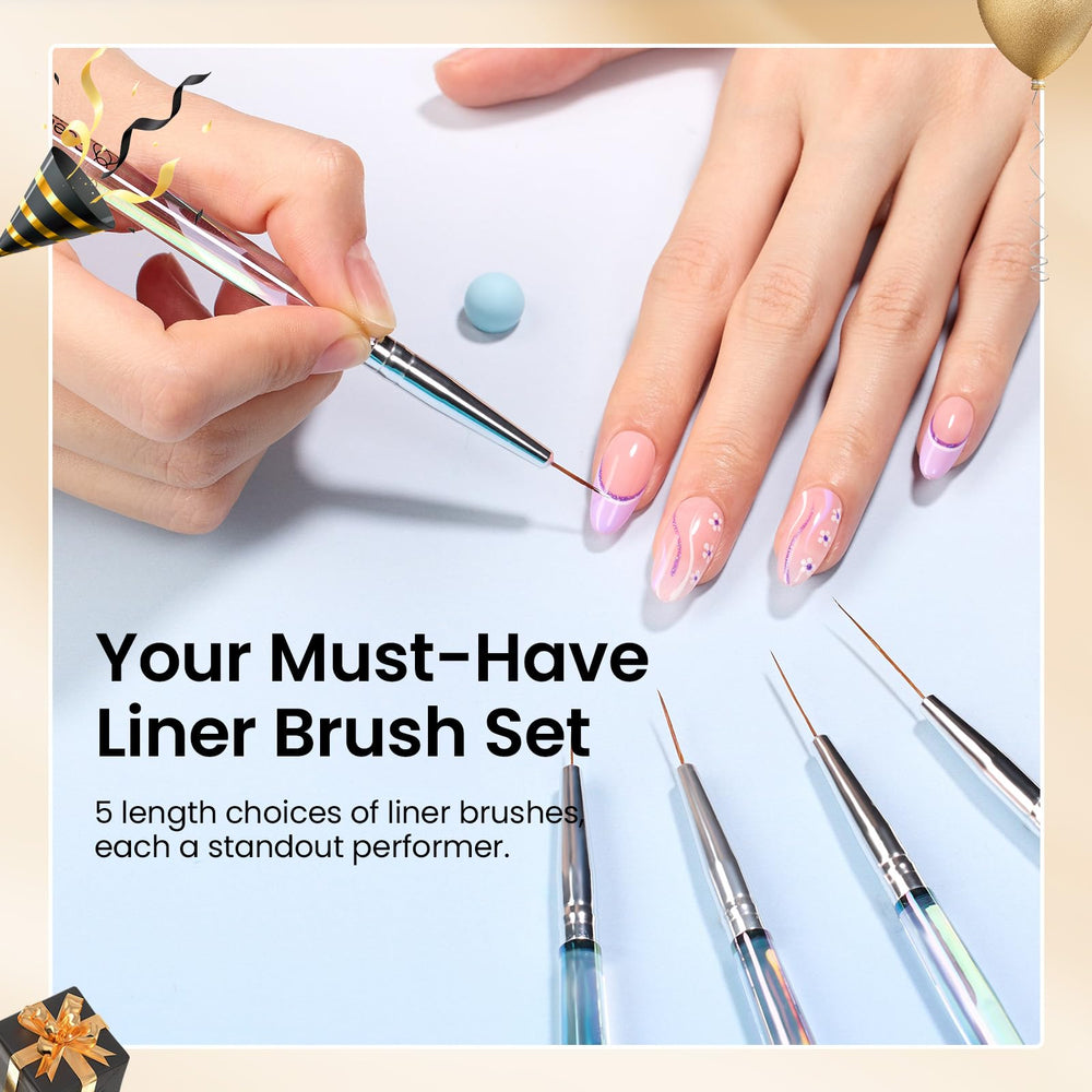 Beetles Nail Art Pens Brushes 11mm mid-length for elegant patterns.