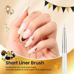 Beetles Nail Art Pens Brushes 15mm mid-length for delicate details.