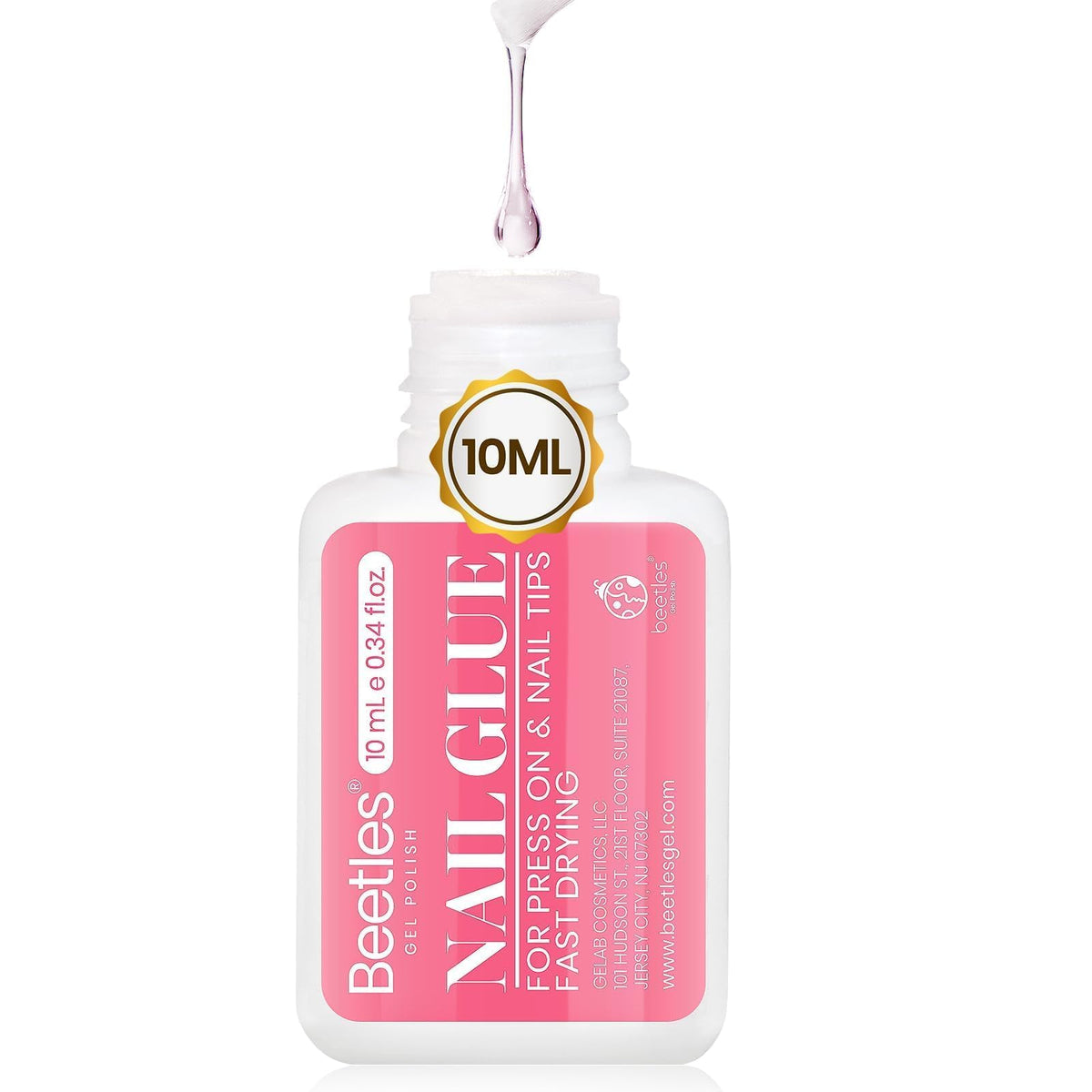 Beetles 10ml nail glue bottle ready for press‑on nails with strong bond